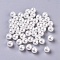 ABS Plastic Imitation Pearl Round Beads, White, 6mm, Hole: 1mm