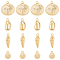 4 Styles Alloy Pendants, Ocean Theme, Cowrie Shell Shape, Golden, 13.5~24.5x8~22.5x3~5.5mm, Hole: 1.8~2.2mm, 6pcs/style