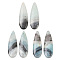 Natural Flower Amazonite Pendants, Teardrop Charms, 39.5~40x13~13.5x4.5~5mm, Hole: 1.2mm