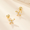 925 Sterling Silver Micro-Inlaid Zircon Butterfly Screw Stud Earrings