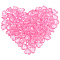 120Pcs Resin Beads, No Hole, Heart, Pink, 21.5x22.5x9mm