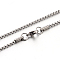 Tarnish Resistant 304 Stainless Steel Box Chain Necklaces, Stainless Steel Color, 19.7 inch(50cm), 2mm