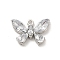 Alloy Cubic Zirconia Pendants, Butterfly Charm, Platinum, 14x20x4mm, Hole: 1.5mm