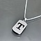 304 Stainless Steel Box Chain Necklaces, Rectangle with Letter Pendant Necklaces