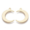 Brass Pendants, Nickel Free, Moon, Real 18K Gold Plated, 22x16.5x1mm, Hole: 1.2mm