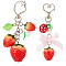2Pcs 2 Styles Resin Pendant Decorations, with Iron Findings, Strawberry, Red, 105~106mm, 1pc/style