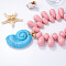 Ocean Plastic Shell Shape Pendant Teardrop Beaded Necklaces for Women, Golden, Pink, 14.57 inch(37cm)