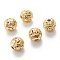 Alloy Hollow Beads, Round, Cadmium Free & Lead Free, Real 18K Gold Plated, 8x7~8mm, Hole: 1.5~2mm