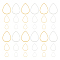 Brass Linking Rings, Teardrop, Golden & Silver, 74x72x17mm, 300pcs/box