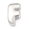 Brass Initial Beads, Platinum, Long-Lasting Plated, Rack Plating, Lead Free & Cadmium Free, Letter F, 20.5x12x7.5mm, Hole: 8.5x4mm