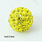 Polymer Clay Rhinestone Beads, Pave Disco Ball Beads, Grade A, Round, Half Drilled, Citrine, 10mm, Hole: 1mm