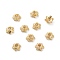 Alloy Bead Caps, Long-Lasting Plated, 6-Petal Flower, Real 18K Gold Plated, 6x3mm, Hole: 1.6mm