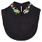 Detachable Polyester Embroidered Flower Collar, Neckline Trim, DIY Garment Accessories, Black, 332x358x8mm