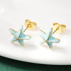 Серьги-гвоздики из латуни&nbsp;LS-EJEW-R032-07G-01