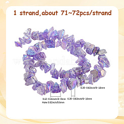 1 нить гальванизированных бусин из натурального кварца&nbsp;G-PA0001-18E