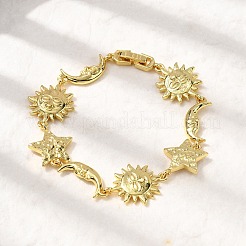 Латунь ссылка браслеты для женщин&nbsp;LS-BJEW-C118-01G