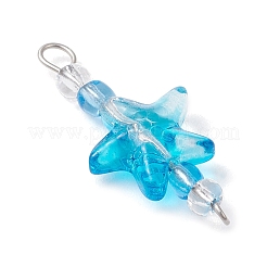 Градиентная краска для выпечки прозрачное стекло и бисер подвески-соединители в виде морской звезды&nbsp;PALLOY-JF03848