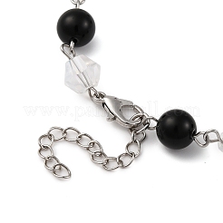 Браслеты из синтетических черных камней с круглыми бусинами&nbsp;BJEW-JB11206