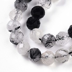 Натуральные турмализированные кварцевые бусинки&nbsp;G-S345-6mm-30