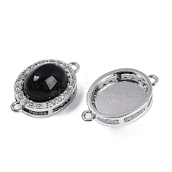 Шармы-соединители из латуни с микропаве из прозрачного кубического циркония&nbsp;KK-U043-50P-04