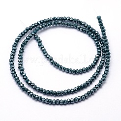 Граненый граненый полный радуга гальванических стеклянных бус стренги&nbsp;EGLA-M004-2mm-A05