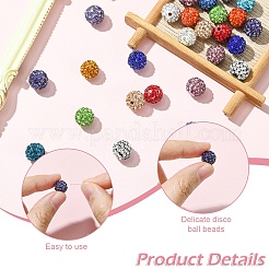 30шт стеклянные горный хрусталь глины проложить круглые бусины&nbsp;RB-YW0001-24