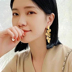 Серьги-гвоздики с подвесками из латунного листа&nbsp;FS-WG62B68-01