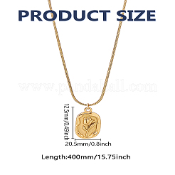 1 шт. овальные подвески из нержавеющей стали с тиснением в виде цветка для женщин&nbsp;NJEW-LP0002-92