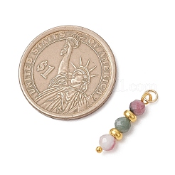 Натуральные разноцветные граненые круглые подвески из турмалина&nbsp;PALLOY-JF04907