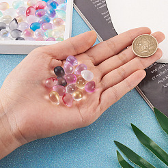 80 шт. 10 цвета двухцветные прозрачные окрашенные распылением стеклянные подвески&nbsp;GLAA-TA0001-15