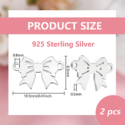 2 шт. 925 подвески-соединители из стерлингового серебра&nbsp;STER-BC0003-71