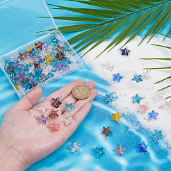100 шт. подвески из прозрачного стекла с градиентной краской для выпечки в виде морской звезды&nbsp;FIND-UN0007-31