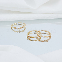 3 шт. 3 стиля латунных и стразовых и АБС-искусственного жемчуга манжетных колец для женщин&nbsp;RJEW-LP0010-02