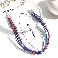 Браслет из шнура из искусственной кожи в стиле флага США&nbsp;PW-WG9B8F1-01