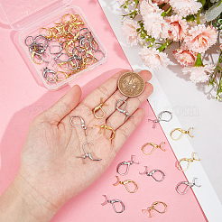 60 шт. 2-х цветная фурнитура для сережек из нержавеющей стали 304&nbsp;STAS-SP0001-20