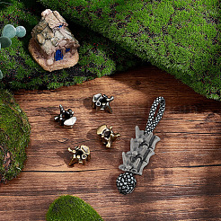 4 шт. 2-х цветные латунные бусины в форме позвонков&nbsp;KK-NB0002-98