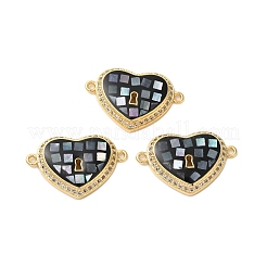 Покрытие стойки латунь микро паве прозрачный кубический цирконий звенья в форме сердца&nbsp;KK-K385-107G