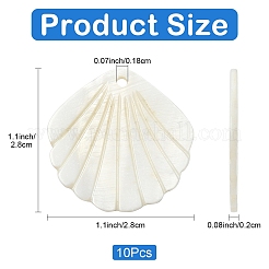 10 шт. подвески из резных натуральных пресноводных ракушек&nbsp;SHEL-YW0001-15