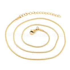 201 ожерелье из круглой цепочки-змейки из нержавеющей стали для женщин&nbsp;NJEW-G140-06B-G-1