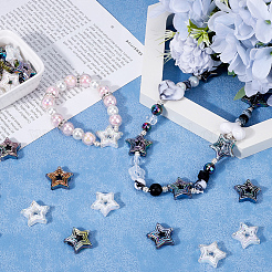 50шт 2 цвета покрытия акриловых бусин&nbsp;MACR-SC0001-59A