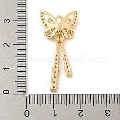 Латунные микропаве прозрачные подвески с фианитом&nbsp;KK-Z057-06G