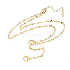 Латунные текстурированные цепочки и лариаты&nbsp;NJEW-H087-03G