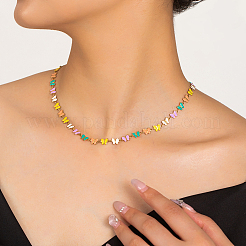Ожерелья-цепочки с разноцветными бабочками из нержавеющей стали для женщин&nbsp;KS8848