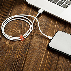 24 шт. 4 цвета pu кожаный ремешок для хранения кабелей данных&nbsp;AJEW-DC0001-88