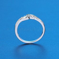 Кольца для пальцев из латуни с микропаве из прозрачных кубических цирконий&nbsp;FS-WG5C18D-02