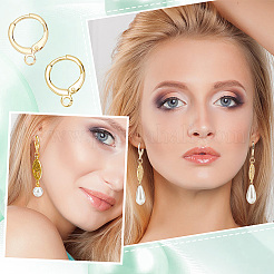 Фурнитура для сережек-колец Huggie Hoop из латуни с открытыми латунными кольцами&nbsp;FIND-CN0001-73B