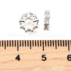 Плоский круглый латунь микро проложить кубический цирконий spacer бисер&nbsp;KK-L230-01P-02