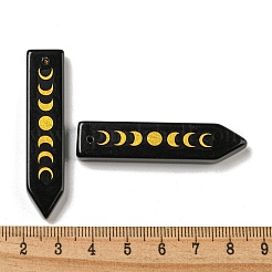 Подвески с фазой луны из натурального обсидиана&nbsp;LS-G-C145-01C