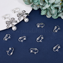 Латунные клипсы серьги&nbsp;KK-BBC0016-10S