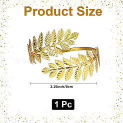 1шт. браслеты-манжеты из сплава листьев для женщин&nbsp;AJEW-CY0001-33G